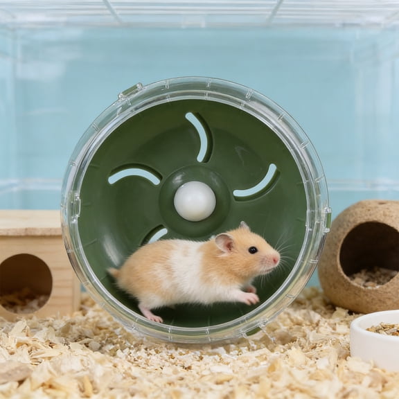 Silent Hamster Running Wheel for Cage – Quiet Plastic Exercise Wheel with Non-Slip Track and Silent Bearings for Hamsters, Gerbils and Small Animals