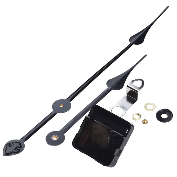 Silent High Torque Quartz Clock Movement Mechanism Replacement DIY Set Long Hands Kit for Wall Clock Repair Parts 56x56x16mm Shaft Length 18mm Thread 11mm Hour Hand 200mm/230mm Minute Hand(Black 2)