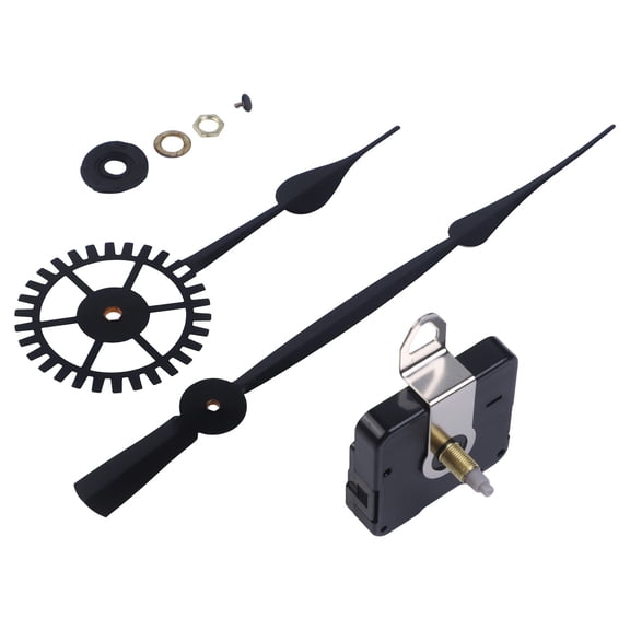 Silent High Torque Quartz Clock Movement Mechanism Replacement DIY Set Long Hands Kit for Wall Clock Repair Parts 56x56x16mm Shaft Length 18mm Thread 11mm Hour Hand 200mm/230mm Minute Hand(Black 1)