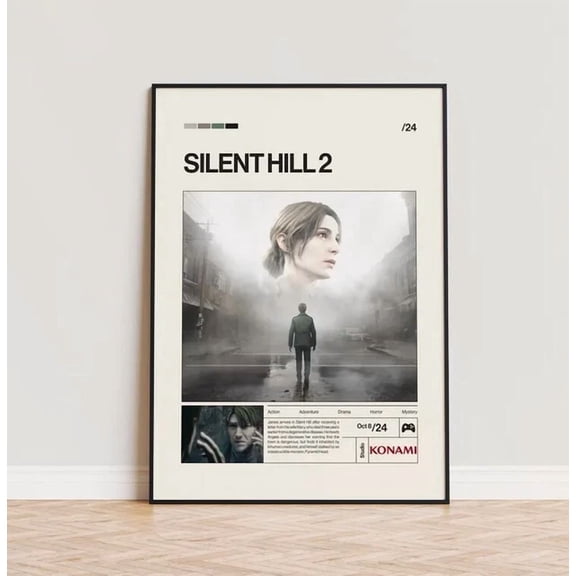 Silent Hill 2 Poster Video Game Poster Minimalist Game Print Gaming Room Post Home Decor Paper Poster Print Only