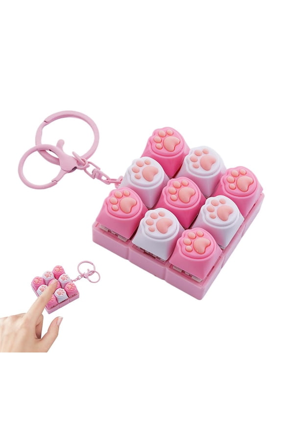 Silent Keyboard Fidget Toy, Keyboard Clicker Toys for Adults, Silent Keyboard-Fidget Clicker, Portable Mechanical Keychain Fidget-Sensory Fun Toys for Anxiety Decompression & Stress Relief