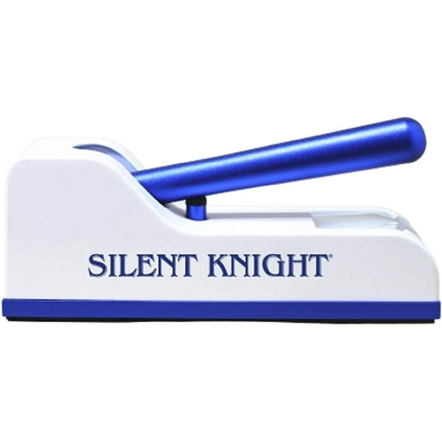 Silent Knight Pill Crusher Hand Operated Push Down Mechanism Blue/White