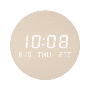 Silent Large Screen Digital Wall Clock with Date Weekday Temperature Display USB Plug In and Rechargeable Dual Mode Wood Finish 19.5x2.5cm-a(norechargeable)