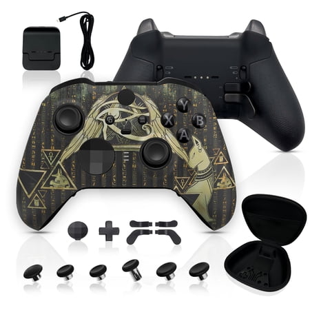 Silent Modz Custom Elite Series 2 Wireless Controller Compatible with Xbox Series X, Xbox Series S, Xbox One, Mobile & PC – Starter Bundle Gaming Controller with Accessories & Case (Eye of the Gods)