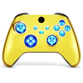 Silent Modz Custom Modded Controller 7 LED Colors Trigger Stopper w/Pro Grips compatible with Xbox Series S, Xbox Series X, Xbox One, and Windows (Gold Chrome)