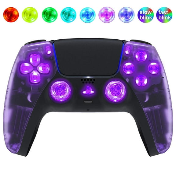 Silent Modz Custom Wireless LED Button Controller for PS5, Purple