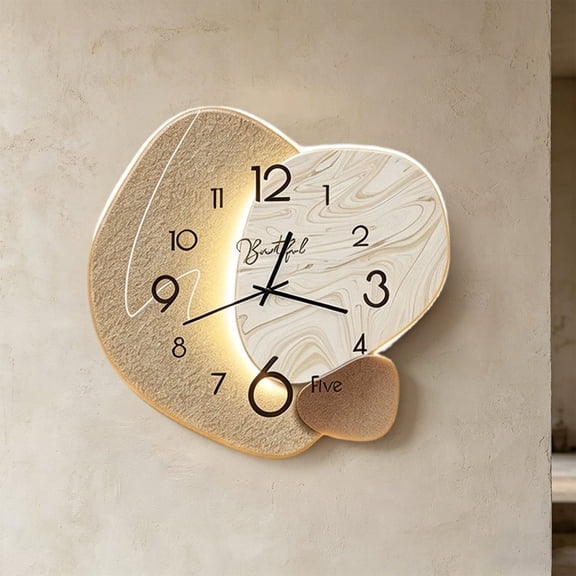 Silent Moon Wall Clock Creative Quiet Wall Clock Digital No Light Version Ready to Install and Use Living Bedroom Decor