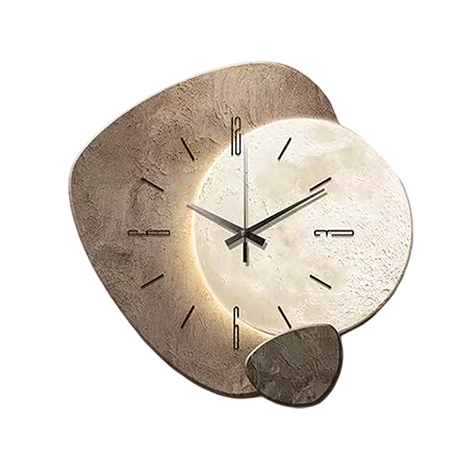 Silent Moon Wall Clock Non-Ticking Battery Operated with Adjustable ...
