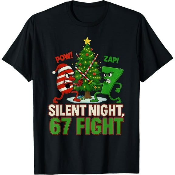 Silent Night 67 Fight Funny Christmas Adult T-Shirt