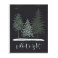 thumbnail image 1 of Silent Night Black Weathered Phrase Sign Fir Trees Inspirational Graphic Art Unframed Art Print Wall Art, 1 of 5