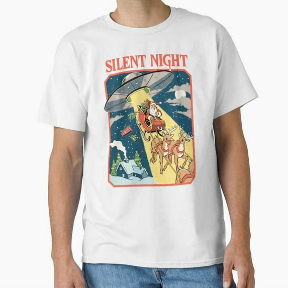 Silent Night Christmas Holiday Graphic Art Design Print Top Unisex T-Shirt up to size 5XL