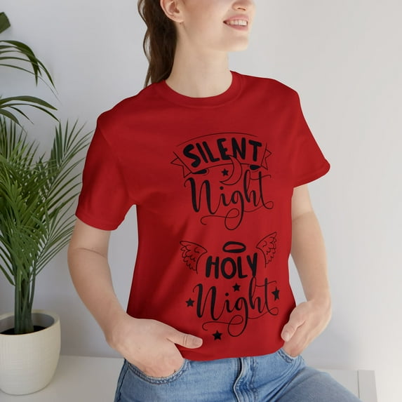 Silent Night Holly Night Unisex Christmas Classic Jersey Short Sleeve Tee