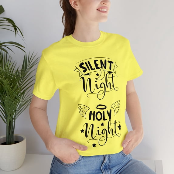 Silent Night Holly Night Unisex Christmas Classic Jersey Short Sleeve Tee