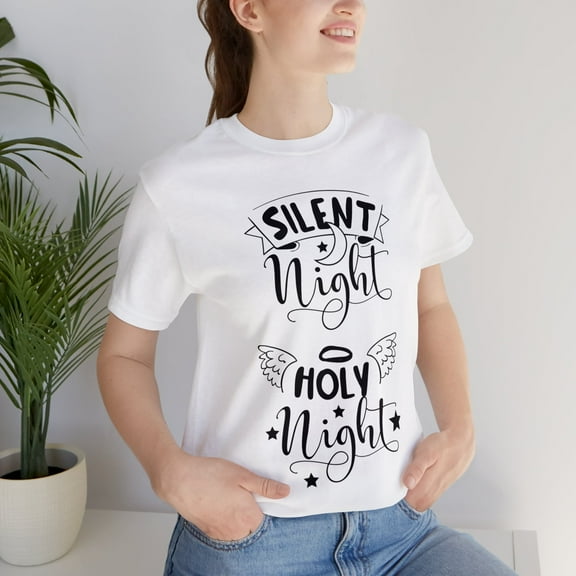 Silent Night Holly Night Unisex Christmas Classic Jersey Short Sleeve Tee