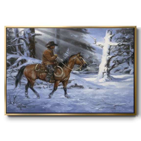 Silent Night, Holy Night - Framed Gallery Wrapped Holiday Canvas - 25 x 37 - Gold Frame