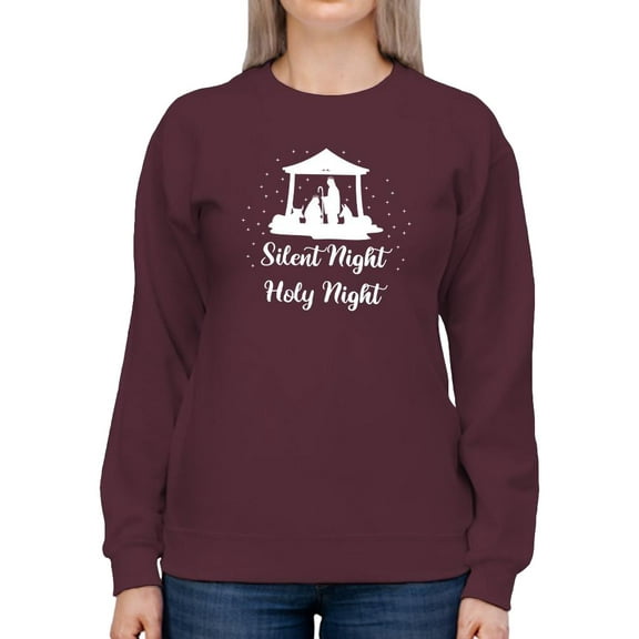 Silent Night, Holy Night Sweatshirt Women -Smartprints Designs, Female Small