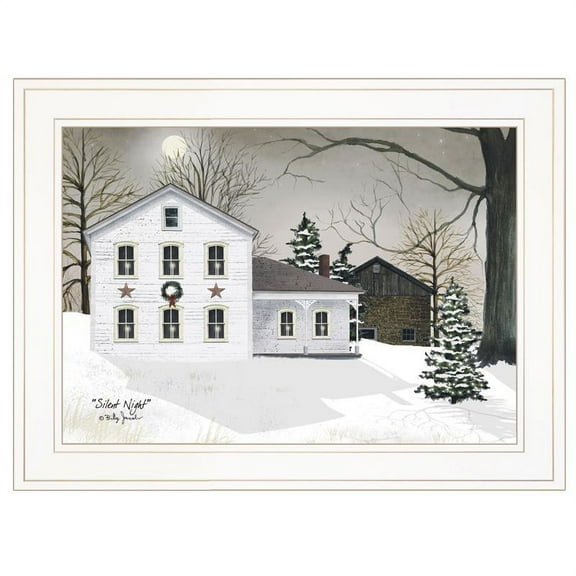 Silent Night by Billy Jacobs Holiday Framed Print Wood Multi-Color