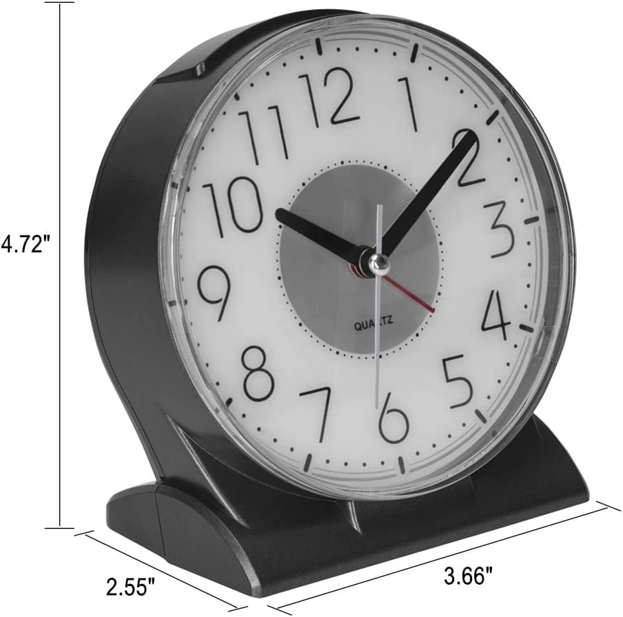 Silent No Tiing Analog Alarm Clo,Readable For Seniors Vision Impaired