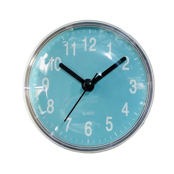 Silent Quartz Clocks Sucker Wall Clock Anti-Fog for Kitchen Bathroom