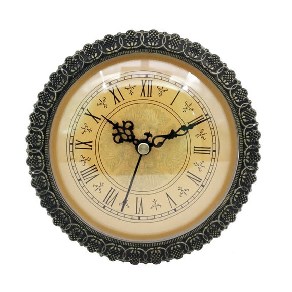 Silent Quartz Wall Clock 150mm Round Antique Battery-Powered Clock for Bedroom, Living Room, Office & Hotel, Bronze Frame