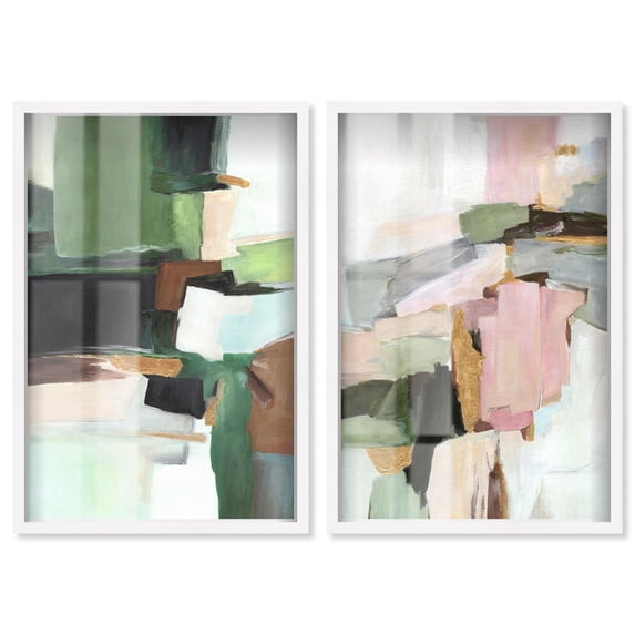 Silent Radiance Duo Shadowbox Print Blue Wall Decor by Art Remedy, White Frame, 24 x 36