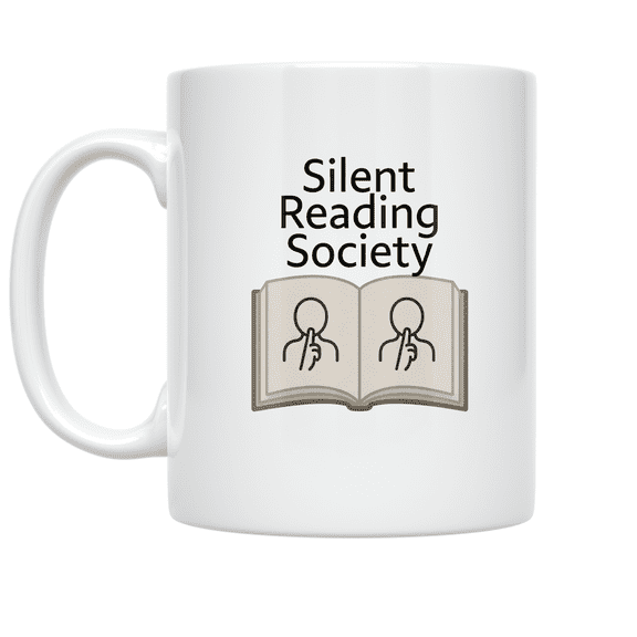 Silent Reading Society - Book Lover - 11 oz Ceramic Coffee Mug