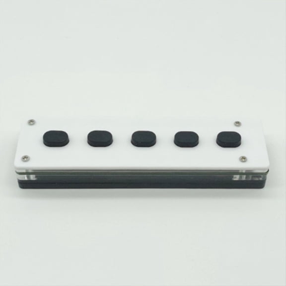 Silent Silicone Bluetooth Custom Programming Macro Keyboard 5-Keys Macropad Copy Paste USB Keypad, Bluetooth+Wireless