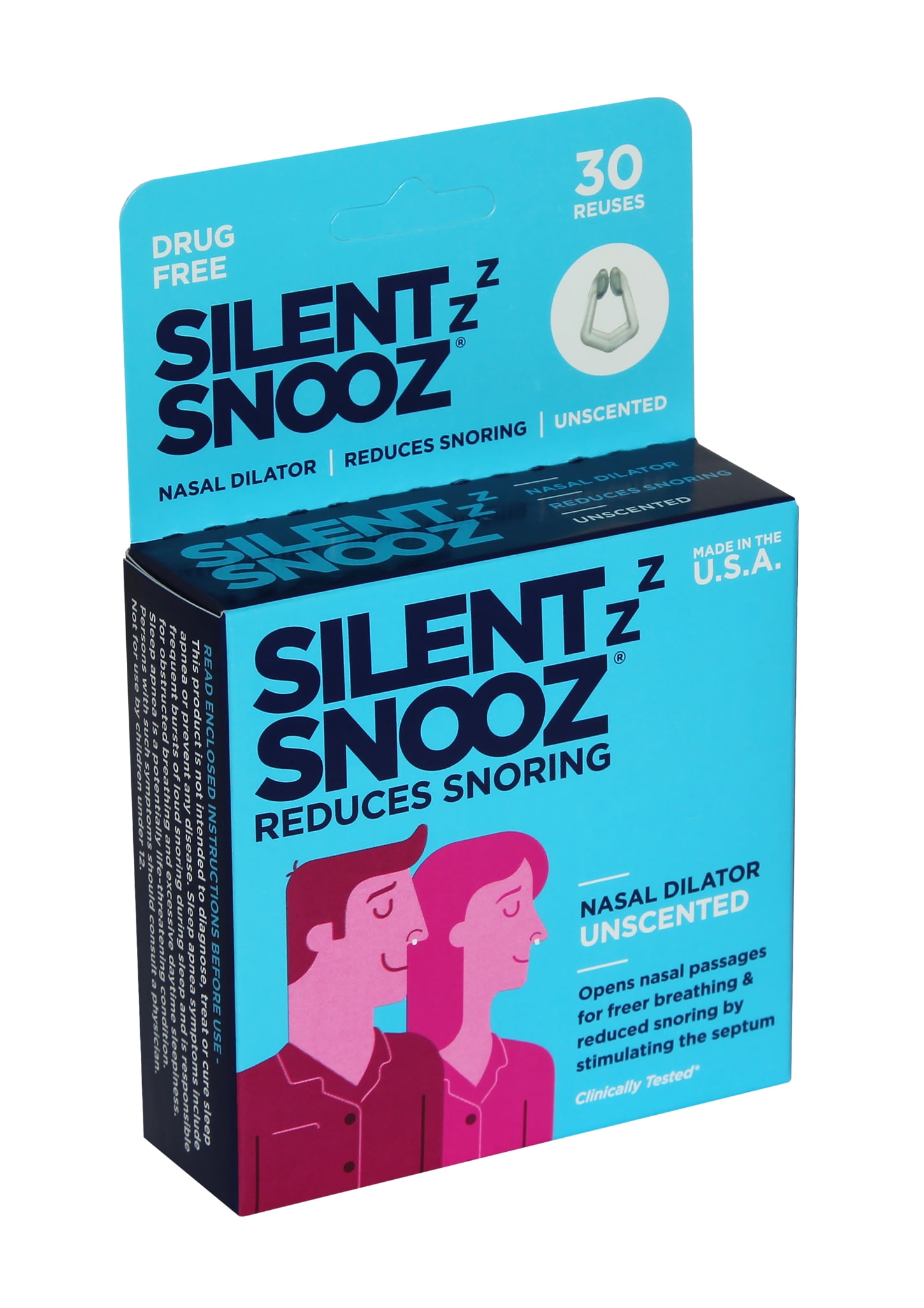Silent SNOOZ - Dilatador nasal antironquidos - Rejilla de nariz  reutilizable con aroma a lavanda diseñada para detener los ronquidos (30  usos)