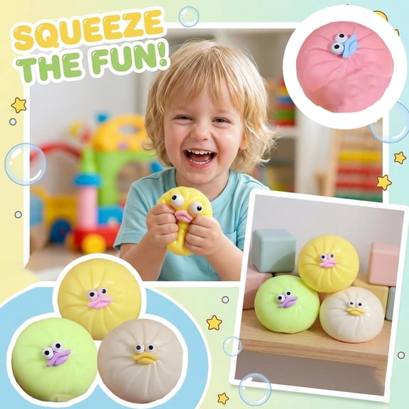 Silent Squeeze Toys Adults, Squeeze Toys Squeeze, 4 In, Slow Rising Stress Ball, Relaxation Fidgets, Yellow, 1 Pc