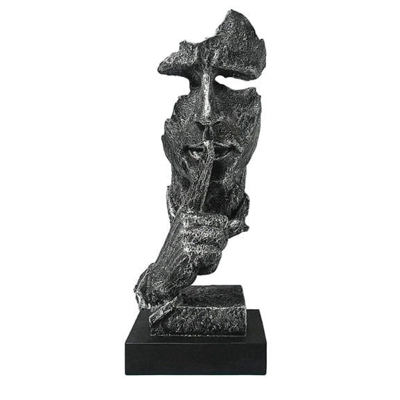 House of Avana Silent Thinker Gray Metal Abstract Sculpture