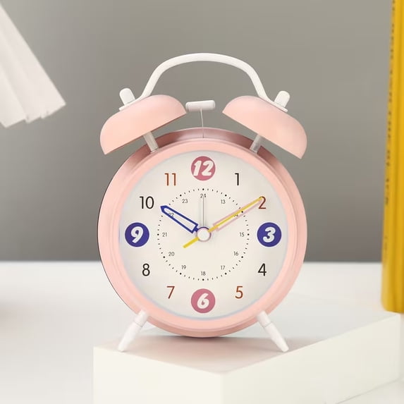 Silent Ticking Alarm Clock - Classic Dual Bell Design for Quiet Wake-Up ...