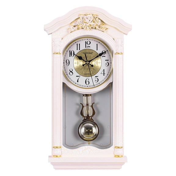 Silent Traditional Clock with Swinging Pendulum Chiming Pendulum Wall Clock, Retro Grandfather Clock for Mantelpiece