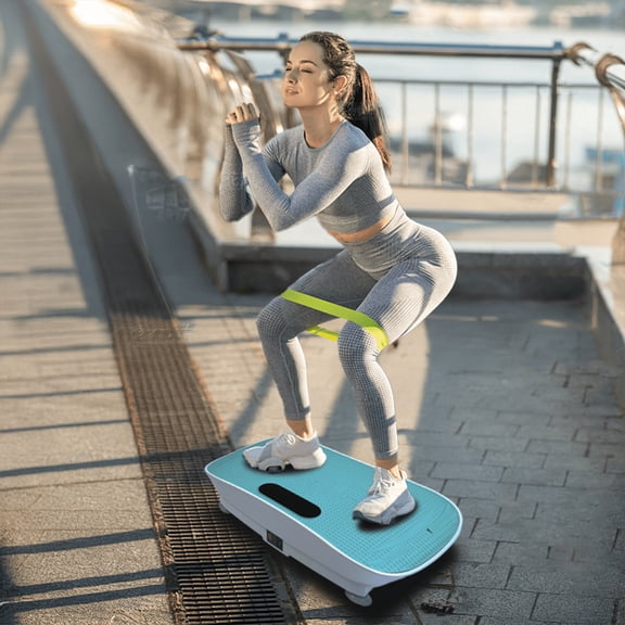 Silent Vibration Platform Crazy Fitness Massage 10-Frequency Weight Loss & Fat Burner Body Shaking Machine For Unisex Blue