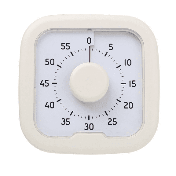 Silent Visual Timer 60-Minute Stopwatch Alarm Clock Countdown with Stand Visualization Kitchen Cooking White