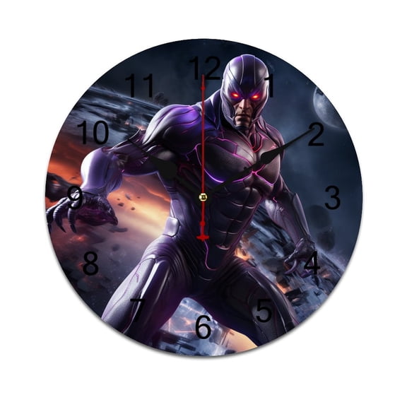 Silent Wall Clock 25cm/9.84in Round Wall Clock Hero Hanging Clock for Home Living Room Bedroom Kitchen Non Ticking Battery Operated Living Room Mute Clock