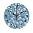 thumbnail image 1 of Silent Wall Clock 25cm/9.84in Round Wall Clock Blue Seashell Hanging Clock for Home Living Room Bedroom Kitchen Non Ticking Battery Operated Living Room Mute Clock, 1 of 5