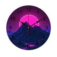 thumbnail image 1 of Silent Wall Clock 25cm/9.84in Round Wall Clock Neon River Velly Cyber Hanging Clock for Home Living Room Bedroom Kitchen Non Ticking Battery Operated Living Room Mute Clock, 1 of 5