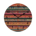 thumbnail image 1 of Silent Wall Clock 34cm/13.39in Round Wall Clock Mexican BOHO Strips Hanging Clock for Home Living Room Bedroom Kitchen Non Ticking Battery Operated Living Room Mute Clock, 1 of 5