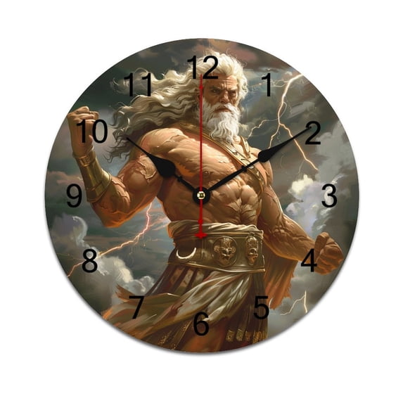 Silent Wall Clock 40cm/15.75in Round Wall Clock Jesus Mythology Hanging Clock for Home Living Room Bedroom Kitchen Non Ticking Battery Operated Living Room Mute Clock