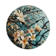 thumbnail image 1 of Silent Wall Clock 40cm/15.75in Round Wall Clock Plumeria Flowers Hanging Clock for Home Living Room Bedroom Kitchen Non Ticking Battery Operated Living Room Mute Clock, 1 of 5