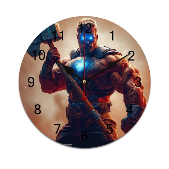 Silent Wall Clock 40cm/15.75in Round Wall Clock Hero Hanging Clock for Home Living Room Bedroom Kitchen Non Ticking Battery Operated Living Room Mute Clock