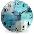 thumbnail image 1 of Silent Wall Clock Battery Operated Wall Clocks Non-Ticking  Turquoise Grey Modern Wall Clock 12Inch Round for Kitchen Living Room Bedroom Office, 1 of 5