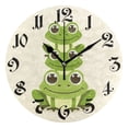 thumbnail image 1 of Silent Wall Clock Cute Frogs 10" Non-Ticking Battery Clock Rustic Retro Home Decorative for Living Room Kitchen Bathroom, 1 of 7