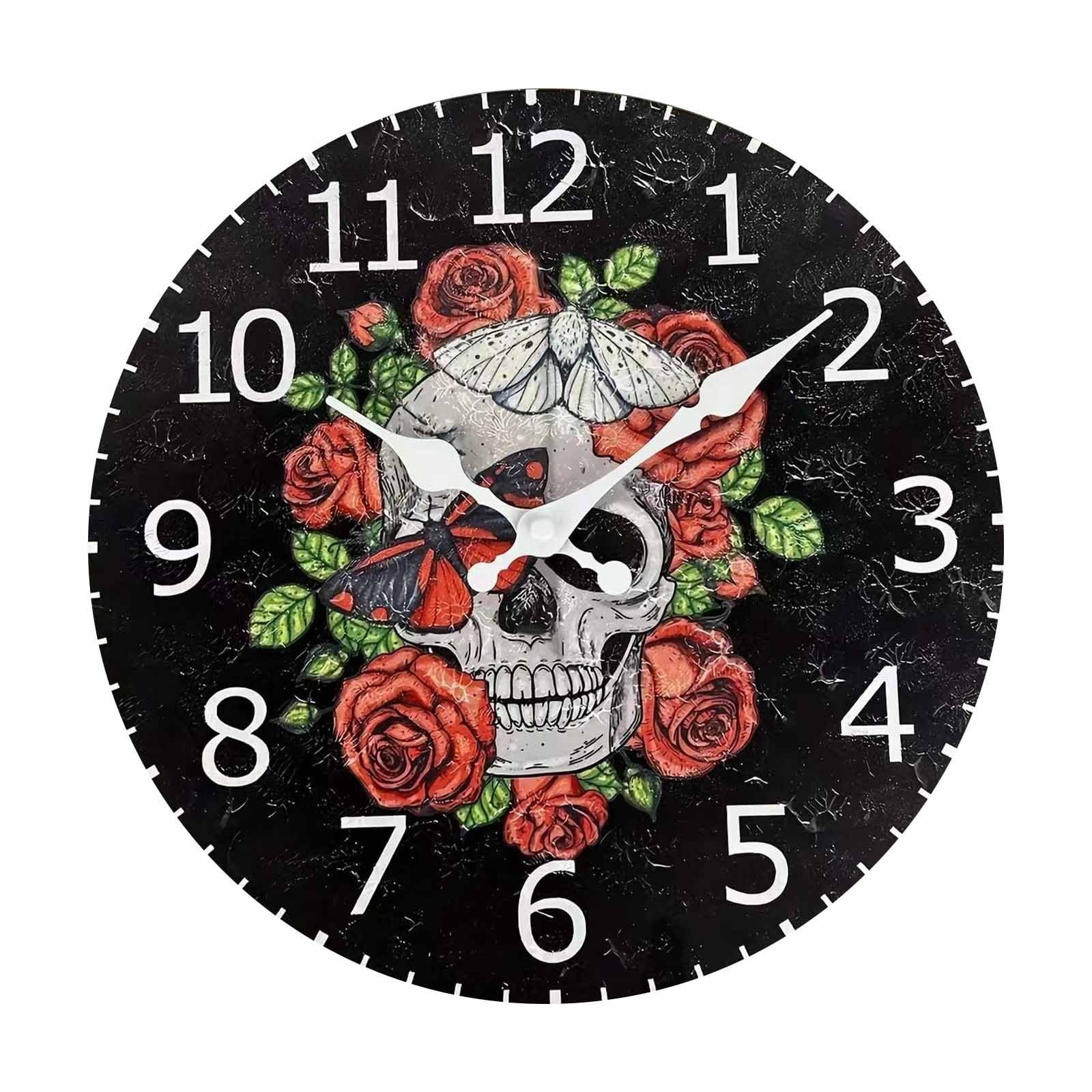 Silent Wall Clock Swing Clock Home Wall Clock Digital Temperature Gauge