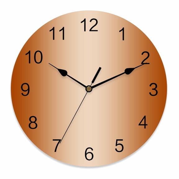 Silent Wall Clocks Battery Operated, Ombre Burnt Orange Round Decorative Wall Clock for Living Room Bedroom Kitchen Bathroom Classroom Decor, 14 Inch Fall Thanksgiving Abstract Art