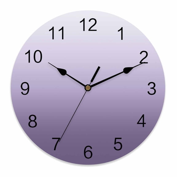 Silent Wall Clocks Battery Operated, Purple Gradient Round Decorative Wall Clock for Living Room Bedroom Kitchen Bathroom Classroom Decor, 12 Inch Abstract Watercolor
