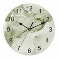 thumbnail image 1 of Silent Wall Clocks Battery Operated, Sage Green Marble Textured Round Decorative Wall Clock for Living Room Bedroom Kitchen Bathroom Classroom Decor, 14 Inch Abstract Ocean Fluid Art, 1 of 8