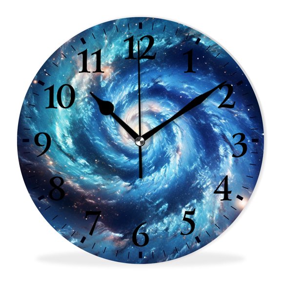 Silent Wall Clocks Non-Ticking Battery Operated Clock Modern Decor Wall Clocks for Bedroom-Galaxy Cloud Starry Image(10inch)