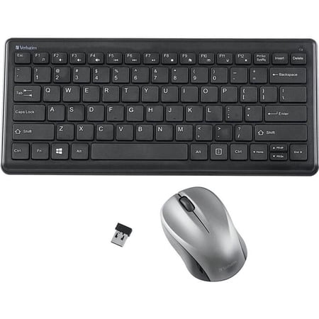Silent Wireless Compact Keyboard & Mouse, Black