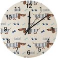 thumbnail image 1 of Silent Wooden Round Wall Clock Dogs and Bones Non Ticking Battery Operated Clocks for Home Office Living Room Bedroom, 1 of 3